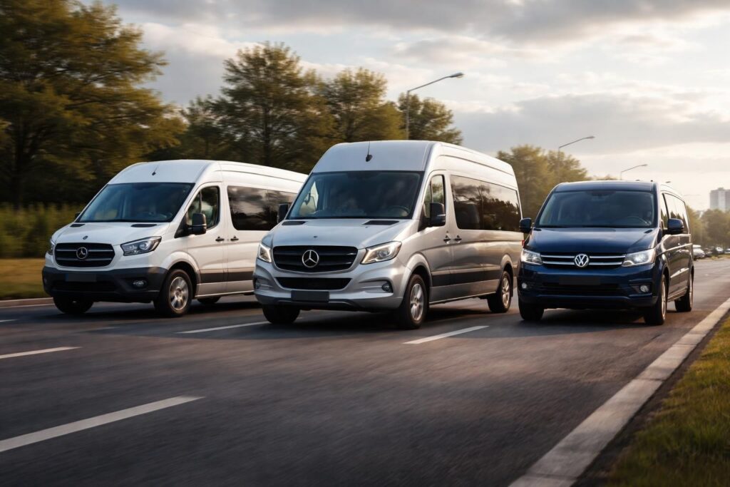 Le basket HTV se déplace en minibus avec Ford Transit, Mercedes Sprinter et Volkswagen Transporter