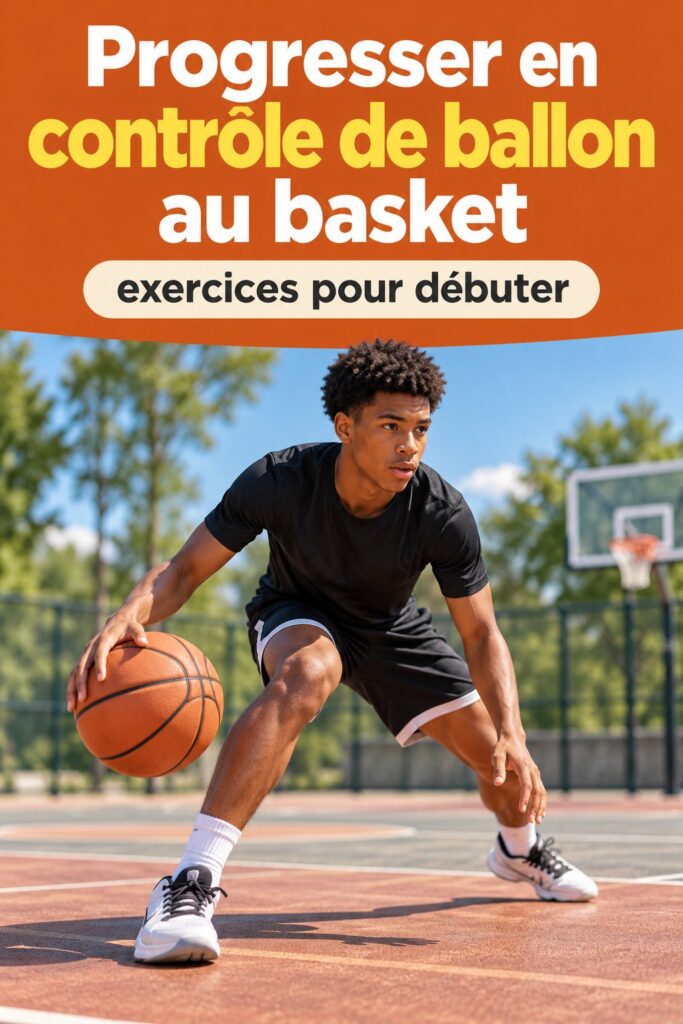 Un joueur de basket travaillant sur son contrôle de balle sur un terrain