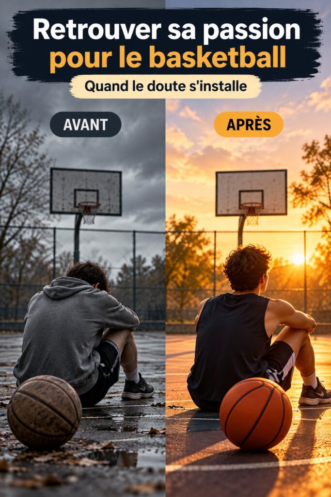 Joueur de basketball souriant sur le terrain, retrouvant sa passion pour le sport.